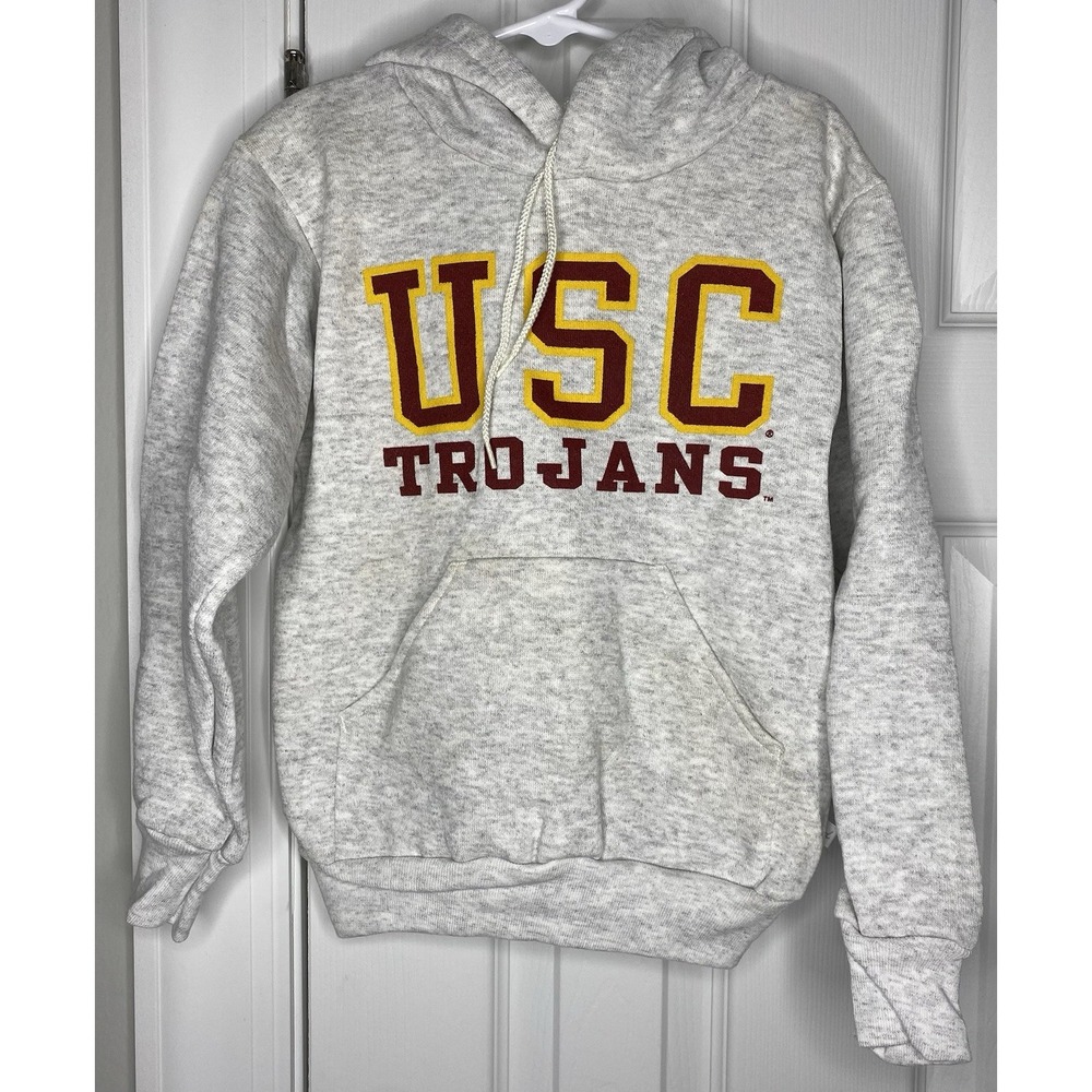 NCAA Youth USC Trojans Vintage Hooded Sweatshirt Grey Size S 6-8 New *read*